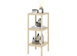Scaffale Da Bagno, Scaffale Da Bagno A 3 Livelli, Scaffale In Piedi In Bambù, Con Cuscinetto Per I Piedi, Per Bagno, Soggiorno, Cucina, 33 X 31 X 78 Cm, Legno Naturale