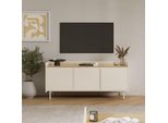 Vicco Mobile Tv Velina, 140 X 63 Cm Con 3 Porte, Crema/Rovere