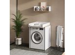 Vicco Mobile Lavatrice Viktor, 68 X 88.2 Cm 2 Parti Con Fasciatoio, Bianco/Artisan