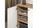 Vicco Credenza Nizza, 80.2 X 82.6 Cm Con 2 Porte, Artigianale/Bianco/Bianco