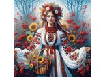 Norimpex Diamante Dipinto Ragazza Slava Con Fiori 30X40Cm