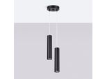 Lampada A Sospensione Lagos 2P Nero 2Xgu10 10W Acciaio 118X15X15Cm Sollux Lighting