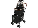 Passeggino Per Cani E Gatti - Carrello Per Animali Domestici A 2 Piani - Pieghevole - Cestello Rimovibile - Per Cani/Gatti Di Piccola E Media Taglia - Nero