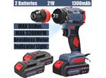 Avvitatore/Trapano A Batteria 2 In 1 - Senza Fili - Motore Senza Spazzole - Coppia Di 45 Nm - 16,8 V - 2× Batterie Ricaricabili - Spina Ue - Grigio