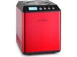 Klarstein Vanilla Sky - Eismaschine, Eisbereiter, Speiseeismaschine, Kühlhaltefunktion, LED-Display, Timer, Edelstahl, einfache Reinigung, 180 Watt, 2 Liter Fassungsvermögen, Rot