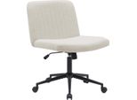 Sedia Da Ufficio - Sedia Ergonomica Girevole - Regolabile In Altezza E Girevole A 360 Gradi | Colore: Crema | Materiale: Polvere