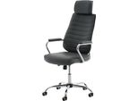 Sedia Ergonomica Per Ufficio - Sedia Da Ufficio - Seduta Regolabile In Altezza, Pelle Finta | Colore: Grigio