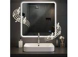 Specchio Da Bagno Specchio Da Parete Con Altoparlante Bluetooth, Funzione Anticondensa, Illuminazione A Led