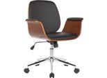 Sedia Girevole Ergonomica - Sedia Da Ufficio - Pelle Finta, Facile Da Pulire, Posizione Di Seduta Confortevole | Colore: Noce/Nero