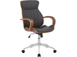 Sedia Da Ufficio In Pelle Finta - Sedia Da Ufficio Ergonomica - Design Girevole A 360° | Colore: Noce/Marrone
