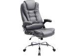 Sedia Da Ufficio - Sedia Da Ufficio Ergonomica - Rivestimento In Pelle Finta, Altezza Del Sedile Regolabile. Colore: Grigio