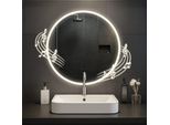 Specchio Da Bagno Rotondo - Specchio Da Parete - Altoparlante Bluetooth E Illuminazione Led Anticondensa E Dimmerabile
