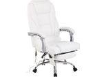 Sedia Massaggiante Ergonomica - Sedia Da Ufficio - Con Funzione Massaggio E Poggiapiedi Regolabile | Colore: Bianco