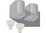 Vidaxl Luci Da Parete Per Esterni A Led 2 Pz. Rotondo Verso Il Basso