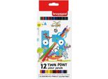 Bruynzeel Inspiring Young Matite Colorate A Doppia Punta (24 Colori) - 12 Pezzi
