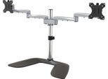Startech.Com Armdualss Supporto Da Tavolo Per Tv A Schermo Piatto 81,3 Cm (32") Nero, Argento Scrivania"