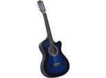 Vidaxl Chitarra Occidentale Cutaway A 6 Corde Con Sfumatura Blu 38