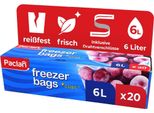 20 Sacchetti Per Congelatore Paclan Da 6 L Con Clip
