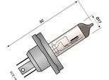 Lampadina Alogena Per Fari, Base P45T Spahn 6 V 60/5