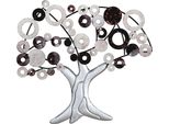 Gilde Wandrelief, Baum, Metall, Silberfarben, Ve 1, L. 5,5 Cm, B. 89 Cm, H. 79 Cm 67247