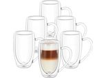 Set Di 6 Tazze A Doppia Parete Wilmax Da 300 Ml Resistenti Al Calore WL-888740/A6