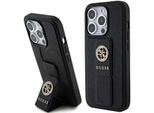 Guess Guhcp15Xpgssadk Custodia Rigida Per Iphone 15 Pro Max 6.7 Czarny/Nero Grip Stand 4G Saffiano Strass
