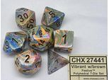 Set Di Cubetti Chessex Festive Vivid Brown Polydice 7 Pezzi