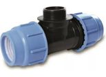 Pezzo A T In Pe Con Filettatura 63-2,5" M-63 Guarnizione Blu PN16"