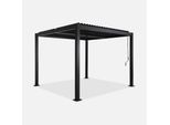 Pergola Bioclimatica 3X3M Alluminio E Acciaio, Lamelle Orientabili, Nero
