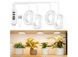 Lampada Per Piante Da Soffitto Ha Portato La Luce Di Crescita A Spettro Completo Lampada Di Crescita 192Leds Per Piccole Piante Piante D'appartamento Timer Luce Vegetale, Usb (4-Testa)