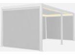 Pergola Bioclimatica 3X6M Elettrica In Alluminio Con Led + 4 Tende 3M, Bianco