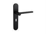 Maniglia Per Porta Lavuzo Caserta Nera Con Piastra Arrotondata SL56 - Pro Set