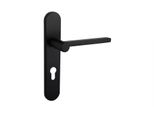 Maniglia Per Porta Lavuzo Caserta Nera Con Piastra Arrotondata PC72 - Pro Set