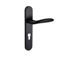 Maniglia Per Porta Lavuzo Benevento Nera Con Piastra Arrotondata PC72 - Pro Set