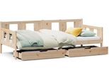 Vidaxl Letto Da Giorno Con Cassetti 90X200 Cm In Legno Di Pino Massiccio