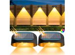 Lampade Solari Per Esterni, 2 Pezzi Luci Solari Da Ponte Decorazione Giardino Impermeabile Luci Solari Recinzione Bianco Caldo Rgb Per Scale Recinzione Cortile Terrazza Sentiero