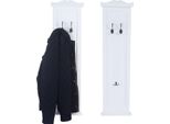 Set Di 2 Appendiabiti T33, Appendiabiti Da Parete, Pannello Appendiabiti, Ganci Da Parete In Legno 109X28X4Cm ~ Laccato Bianco