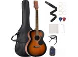 Vevor Chitarra Acustica Dreadnought, 40 Pollici, Chitarra Solida A 6 Corde Sunburst, Pacchetto Per Principianti Con Borsa Da Concerto, Accordatore, Tracolla, Corde In Acciaio, Plettri, Capotasto, Tastiera In Palissandro, Per Adulti, Giocatori Esperti
