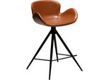 (Set Di 2) Sedia Da Banco Gaia Dan-Form Con Braccioli In Pelle Fintapoliuretanomarrone Chiaro.