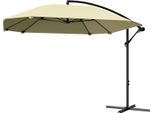 Ombrellone A Sbalzo In Alluminio Ø 260 Cm Ombrellone, Impermeabile A Manovella Con Supporto, Manovella, Protezione Dal Vento, Ombrellone Da Mercato Inclinabile Ombrellone Da Giardino Inclinabile Protezione Dal Sole Per Balcone Giardino Terrazza Beige Aosom