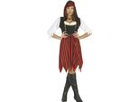 Fiestas Guirca - Costume Da Pirata "Overseas"" Per Donna FG1349 (M) (Rosso/Nero)"