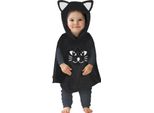 Fiestas Guirca - Costume Poncho Per Bambino FG214 (92) (Nero)