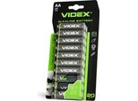 Pile Alcaline Videx LR6/AA, 20 Pezzi, Confezione Blisterata