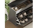 Vicco Panca Scarpiera Da Ingresso Schufy, 60 X 51 Cm Con 2 Scomparti, Antracite/Nero