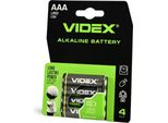 Pile Alcaline Videx LR03/AAA, 4 Pezzi, Confezione Blisterata