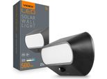 Videx Applique Solare A Led Con Rilevatore Di Movimento, Nero, Classe Di Protezione IP54, 500 Lm