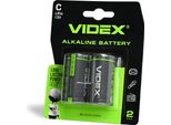 Pile Alcaline Videx LR14/C, 2 Pezzi, Confezione Blisterata