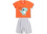 Bonito | Set Completo Maglietta E Pantaloncini - Cotone 80 - Arancione - Comodo Ed Elegante Per Ragazzi