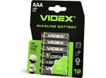 Pile Alcaline Videx LR03/AAA, 12 Pezzi, Confezione Blisterata