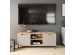 Vicco Mobile Tv Marelle, 150 X 60 Cm Con 2 Porte, Greige/Rovere Artigianale/Artigiano